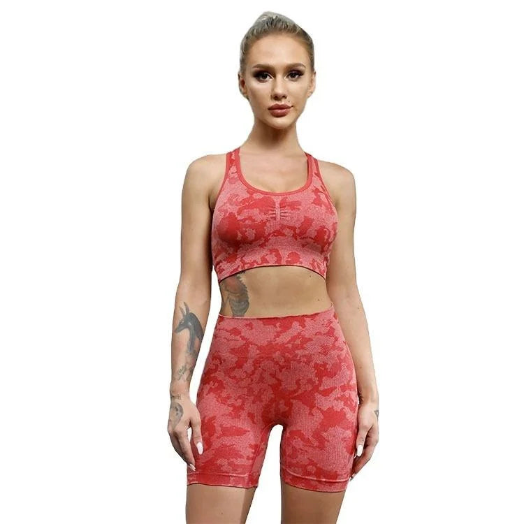 Women's High Elastic Sports Bra Set with Thong Wireless Gather Bra Comfortable Stretch Fitness Bra for Ladies herlikes.com