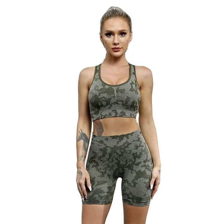 Women's High Elastic Sports Bra Set with Thong Wireless Gather Bra Comfortable Stretch Fitness Bra for Ladies herlikes.com