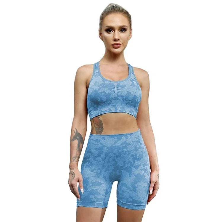 Women's High Elastic Sports Bra Set with Thong Wireless Gather Bra Comfortable Stretch Fitness Bra for Ladies herlikes.com