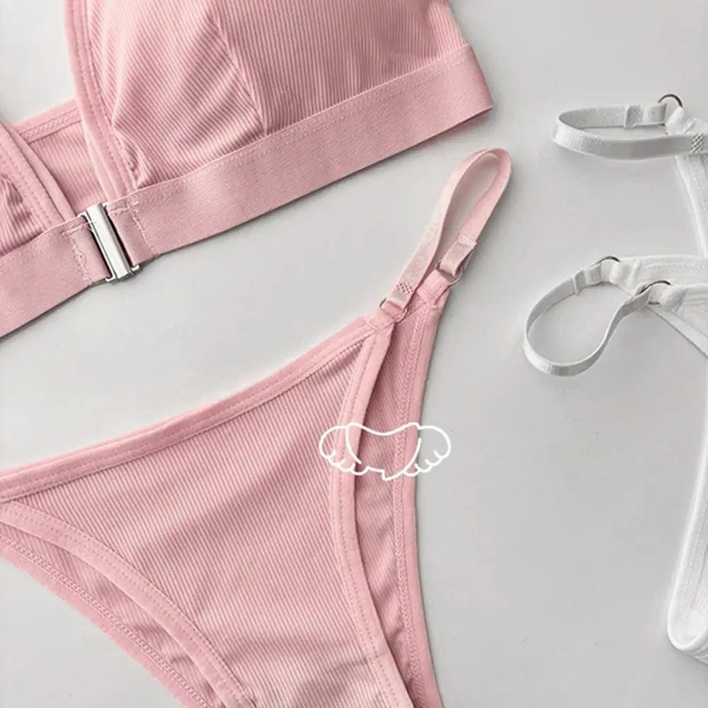 New Design Bra Set Unique Style With panty Set For Women Padded Wire Bra Front Open For Girls Underwear