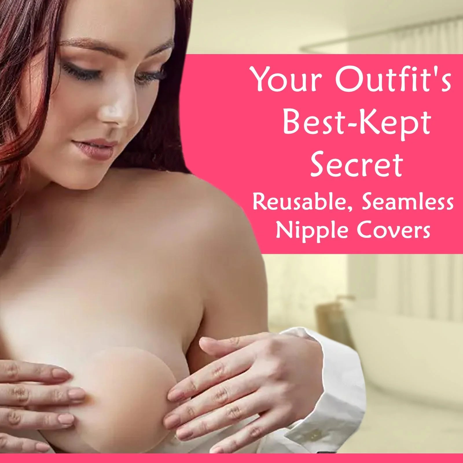 Women's Reusable Silicone Nipple Covers Invisible Nipple Stickers Self Adhesive Bra Pads for Backless Dresses herlikes.com