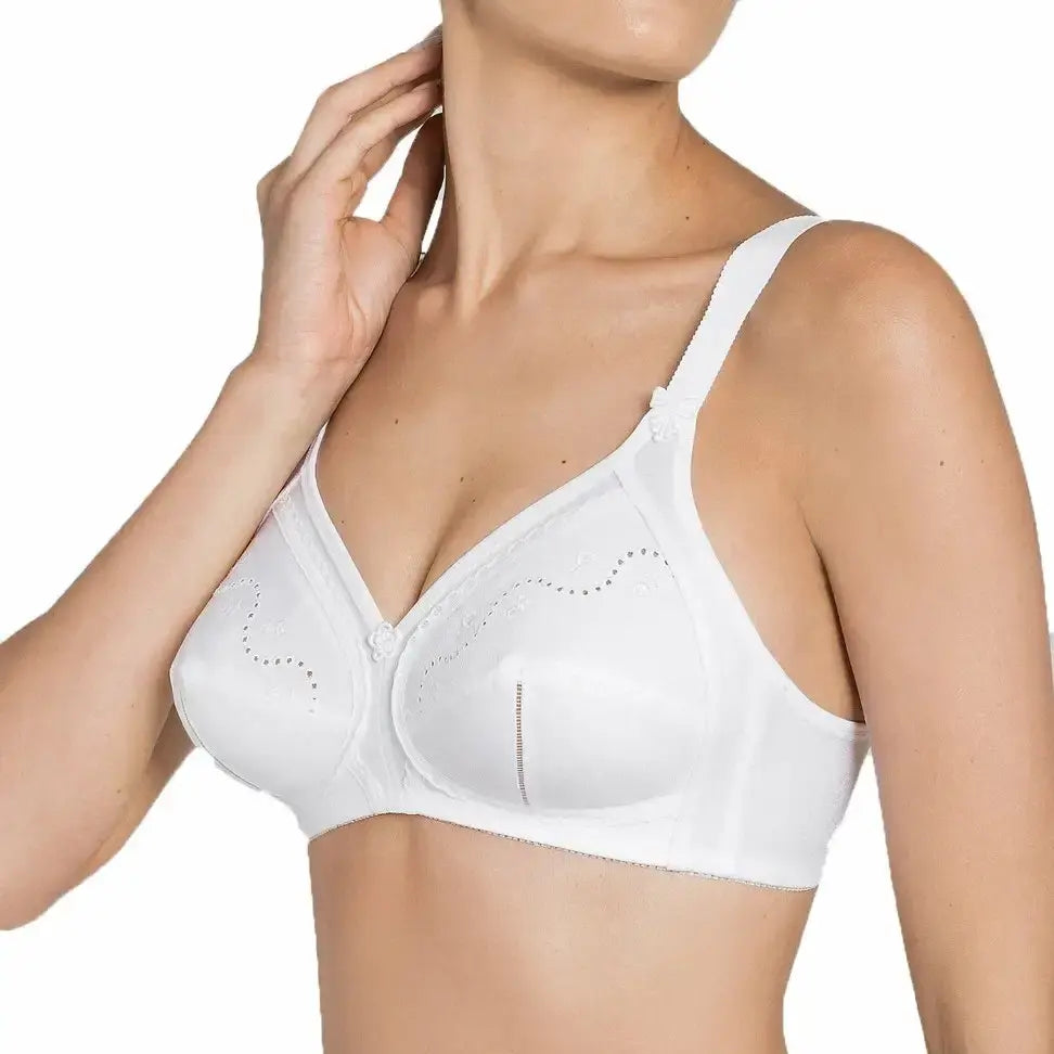 HerLikes.com Women's Soft Cotton Embroidered Non Padded Bra Stretchable Straps Easy Fit Skin Friendly Everyday Comfort Bra 32-42