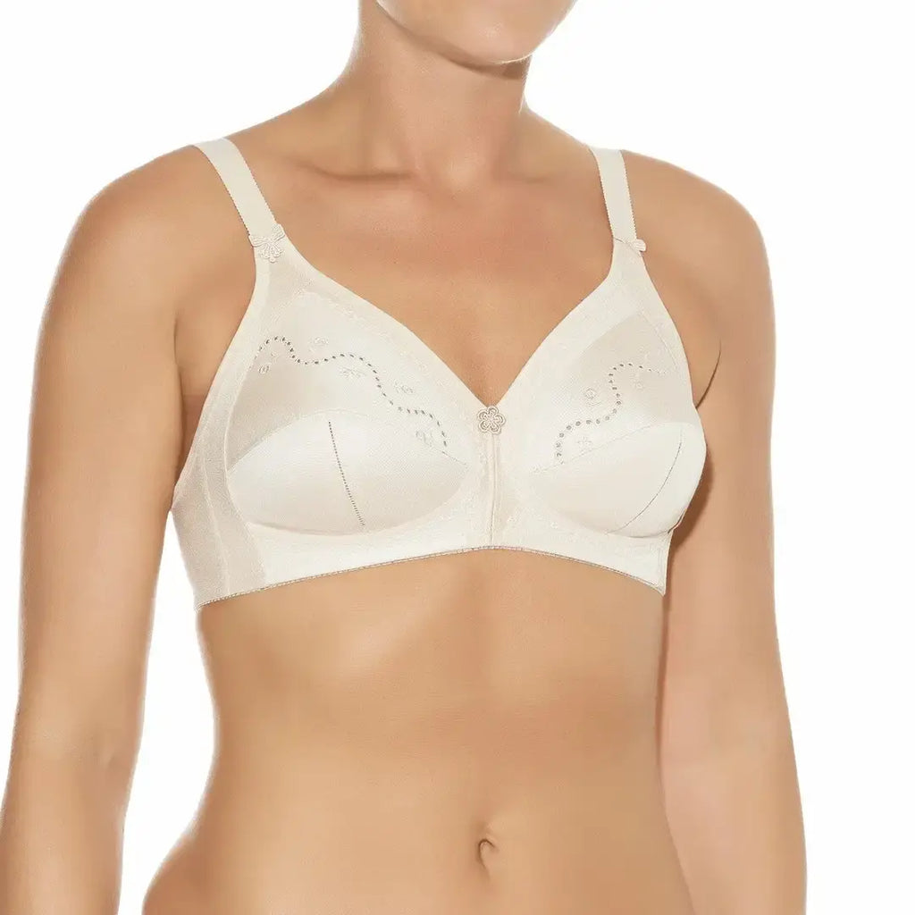 HerLikes.com Women's Soft Cotton Embroidered Non Padded Bra Stretchable Straps Easy Fit Skin Friendly Everyday Comfort Bra 32-42