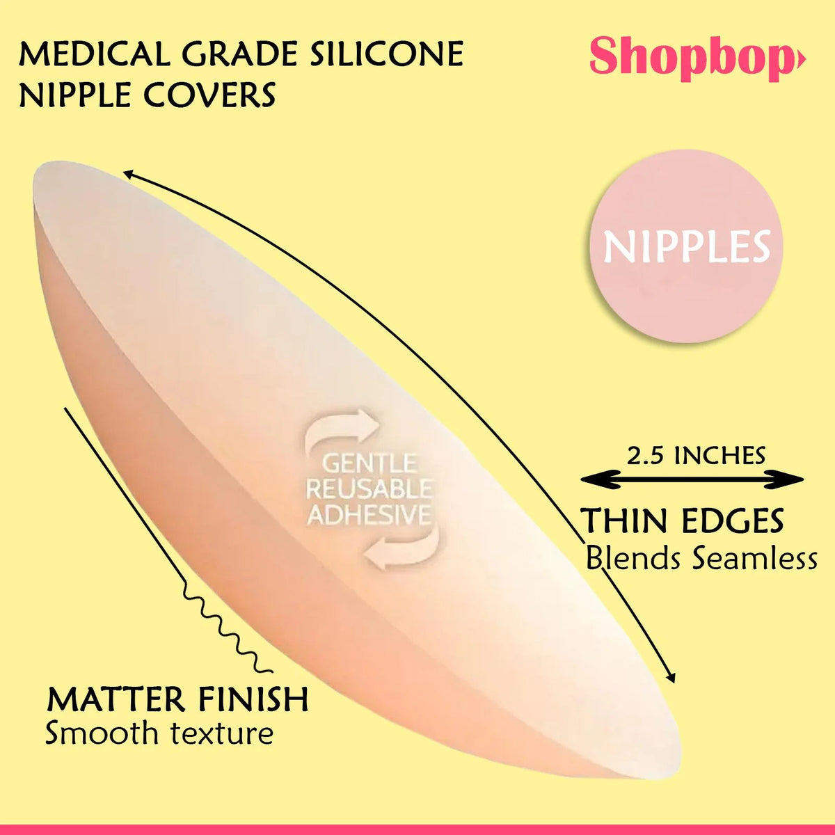 Women's Reusable Silicone Nipple Covers Invisible Nipple Stickers Self Adhesive Bra Pads for Backless Dresses herlikes.com