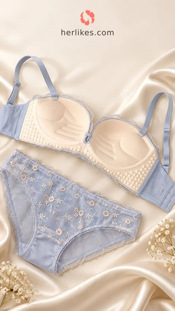 Embroidered Bra & Panty Set