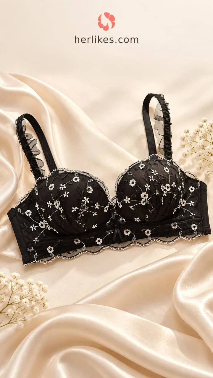 Embroidered Bra & Panty Set
