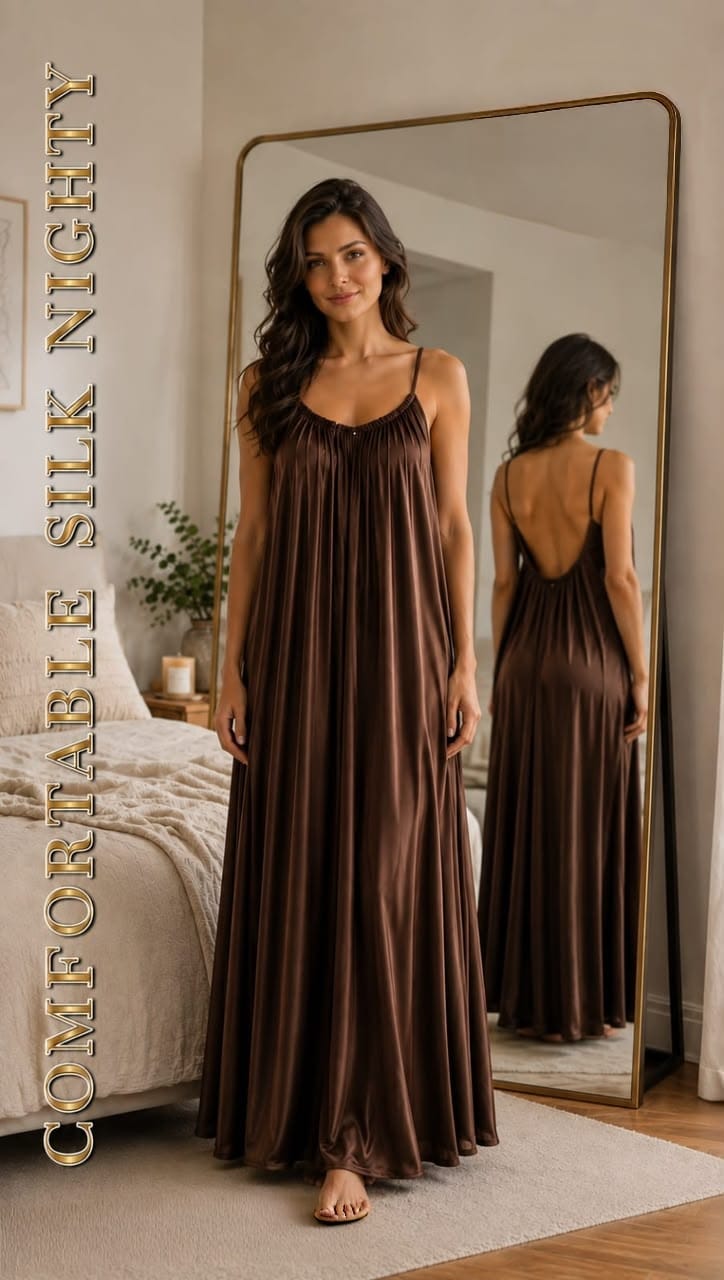 Silk Nighty – Long Satin Night Dress for Women