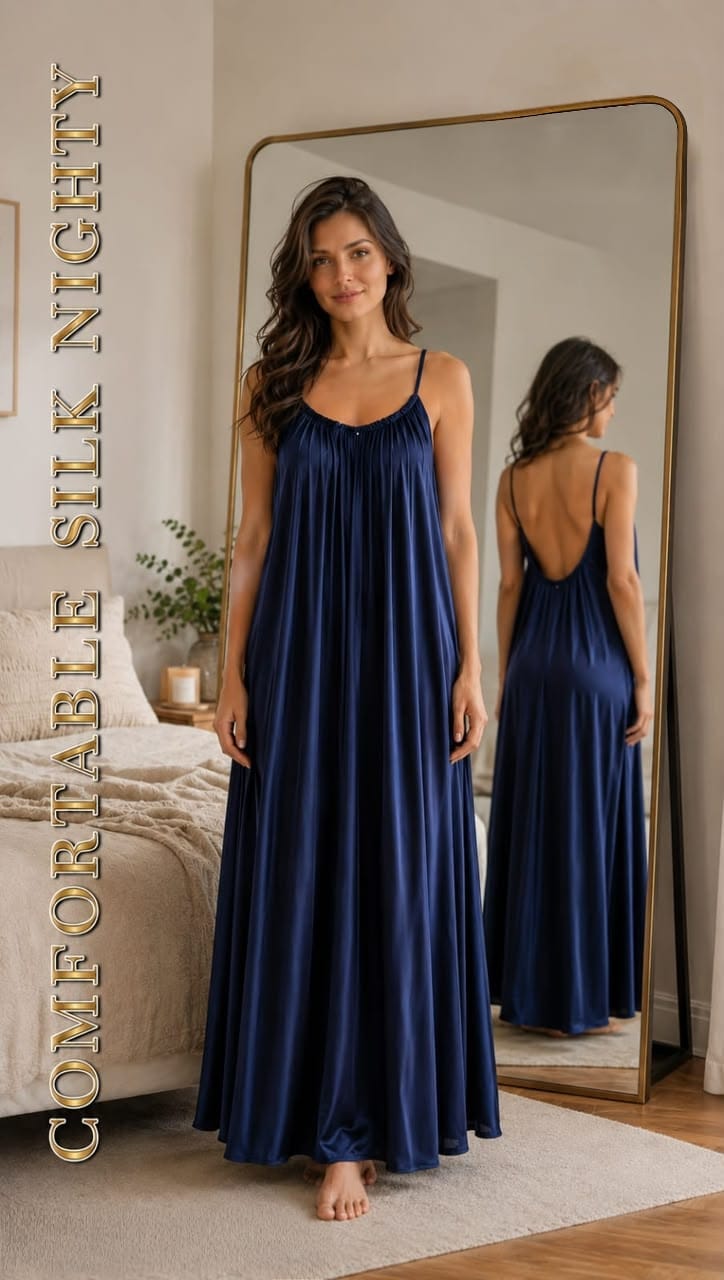 Silk Nighty – Long Satin Night Dress for Women