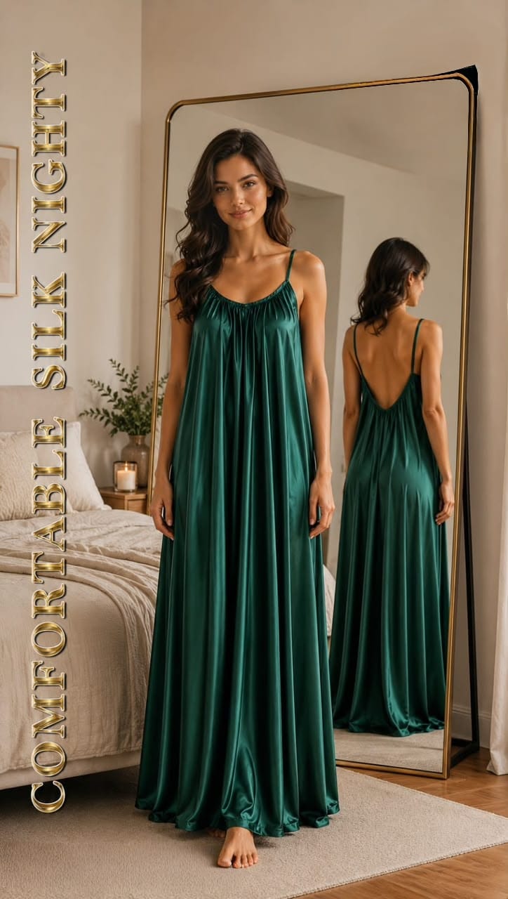 Silk Nighty – Long Satin Night Dress for Women