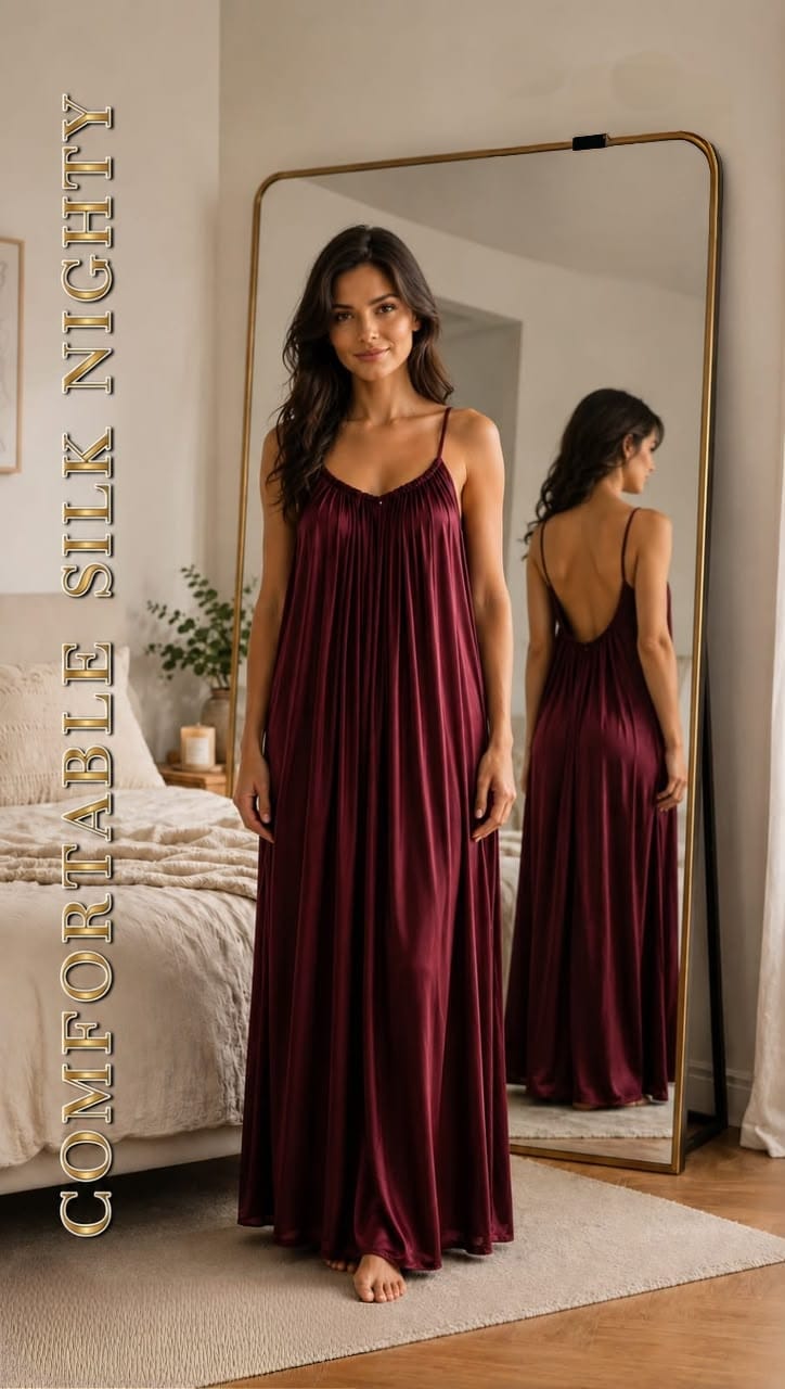 Silk Nighty – Long Satin Night Dress for Women