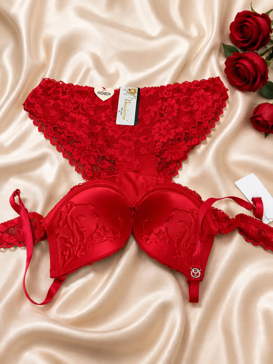 Lace Bra & Panty Set - Soft Padded Lingerie Set