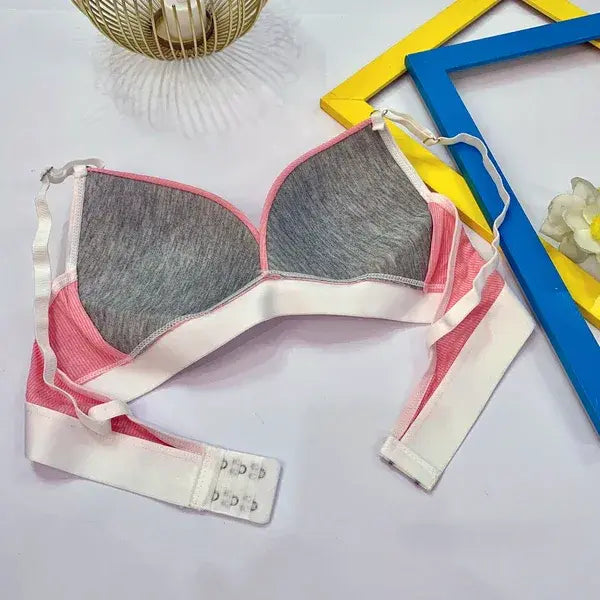 Comfortable Sportswear Bra And Panties Set Small Chest Gathered No Steel Ring Beautiful Back Wrap Chest Triangle Cup
